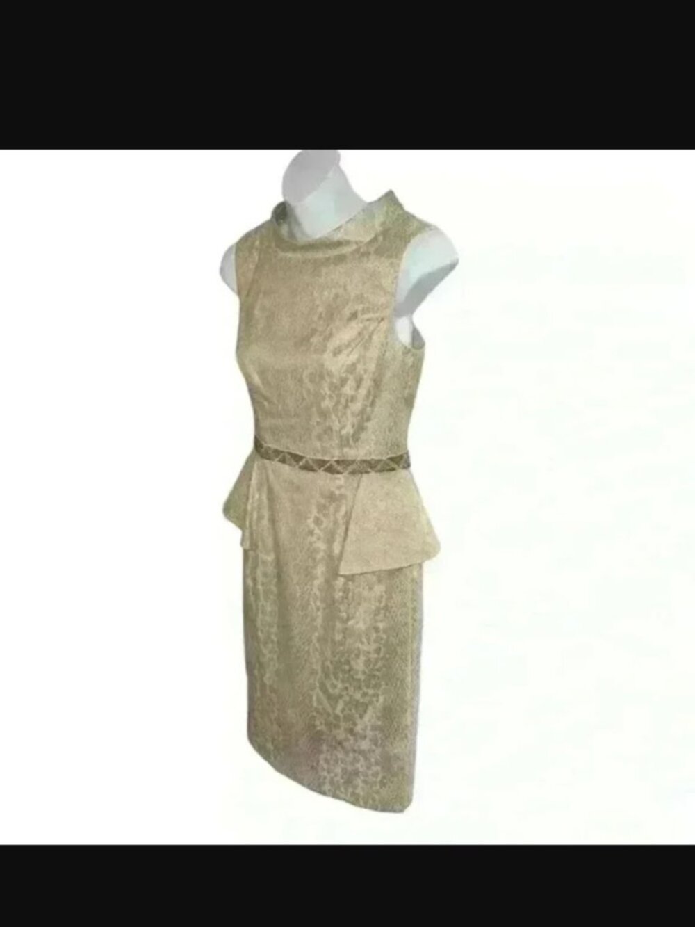 BRNAD NEW Badgley Mischka sleeveless dress Style sc1304 ivory gold size 2